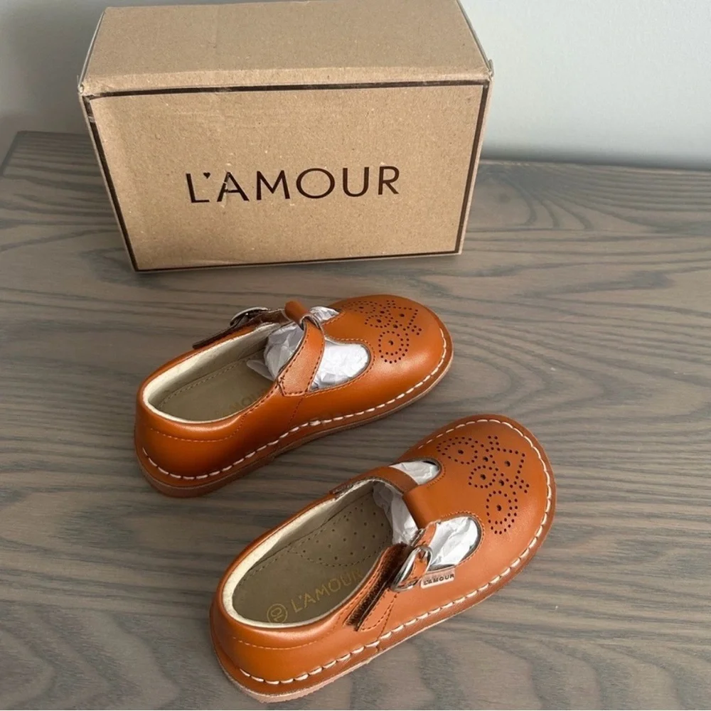 L'AMOUR GIRLS OLLIE T-STRAP LEATHER MARY JANE